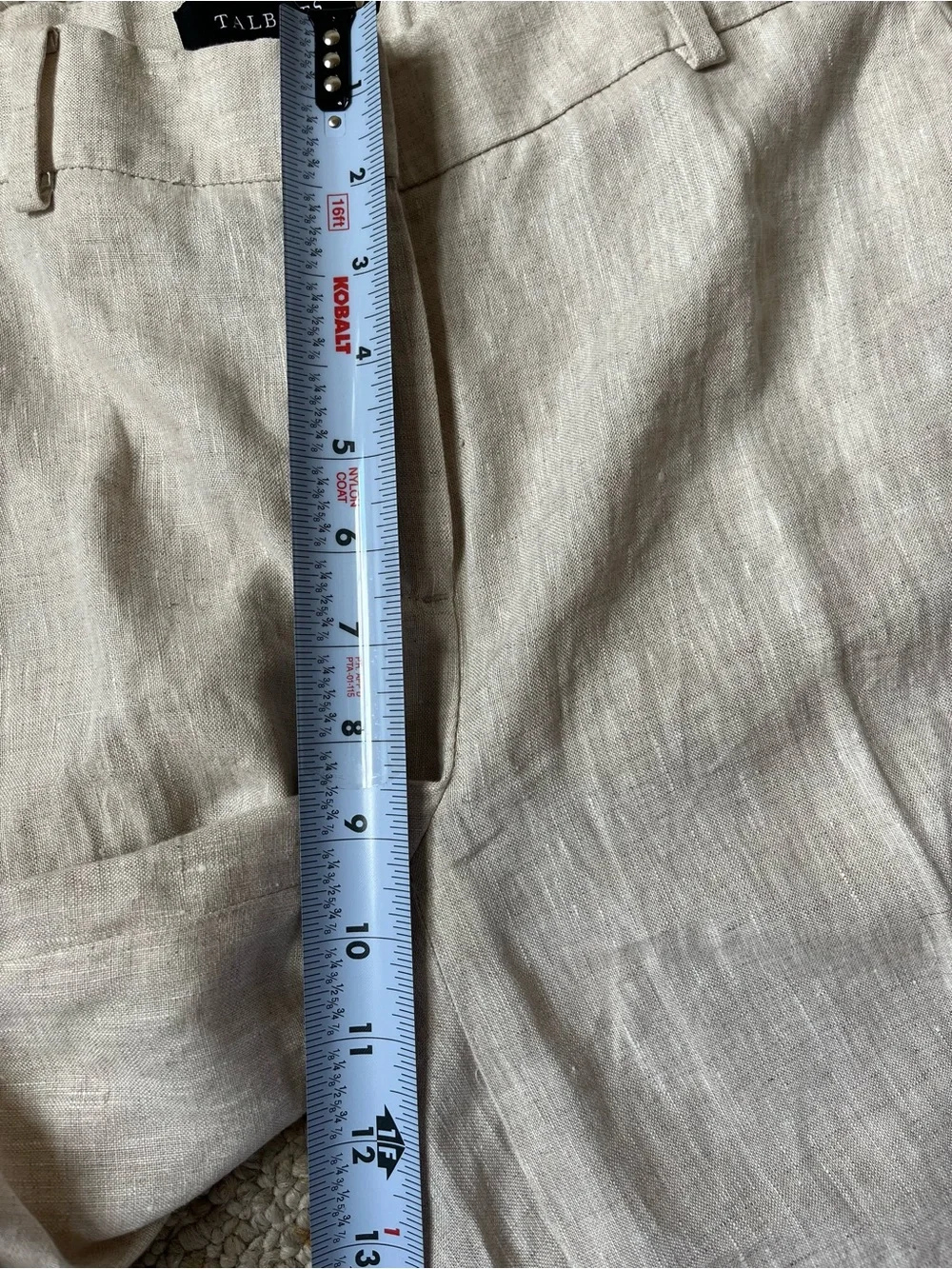 Talbots 100% Linen Straight Leg ankle trouser pant size 2